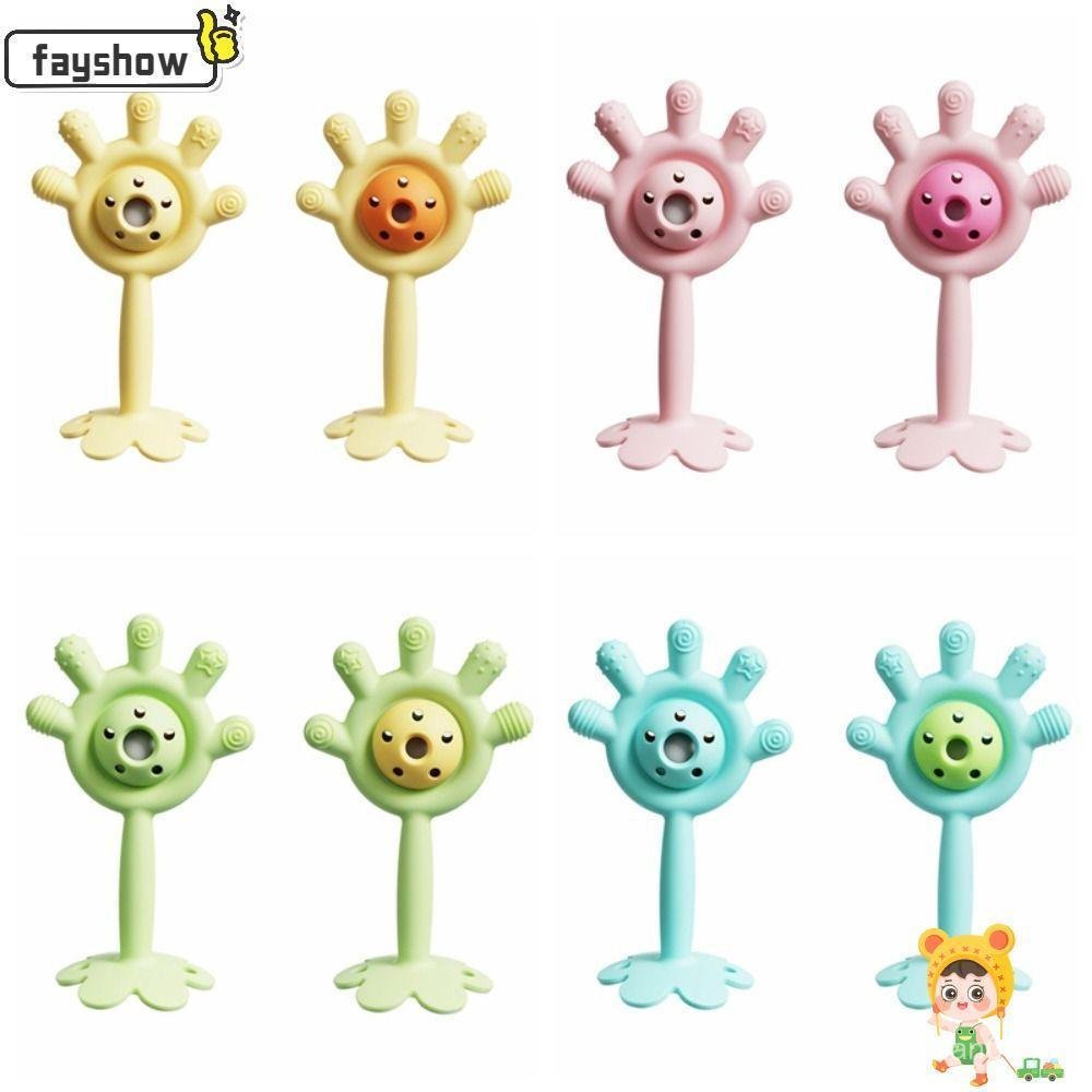 Brinquedo De Mordedor De Bebê FAYSHOW , Brinquedos Sensoriais De Chocalho De Dentição Para Crianças Sem BPA De Silicone