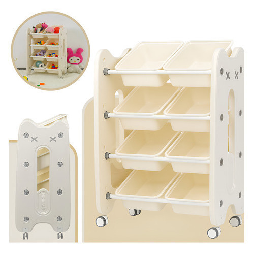 Organizadora de Brinquedos Infantil Prateleira com Rodinha Cestos Brinquedo estante para brinquedos