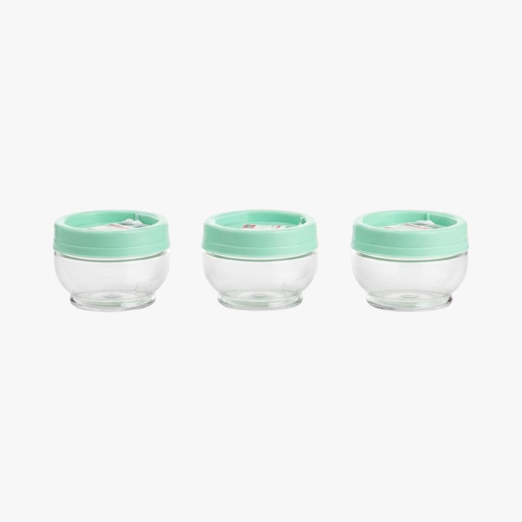 Kit Porta Condimentos Gire Trave 155ml 3 Peças Verde Água Temperos Cozinha Organização Giro Fácil