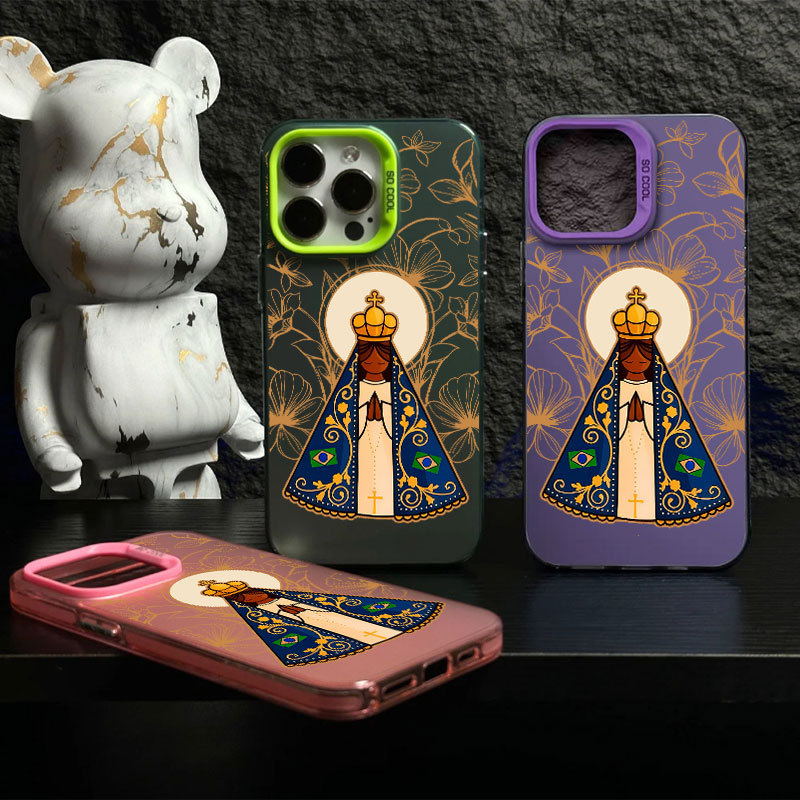Capinha Para Samsung S25 Ultra S23 FE S20FE S24 Plus S22 S21 M34 A15 A55 Garota com padrão coloridoCapa De Celular