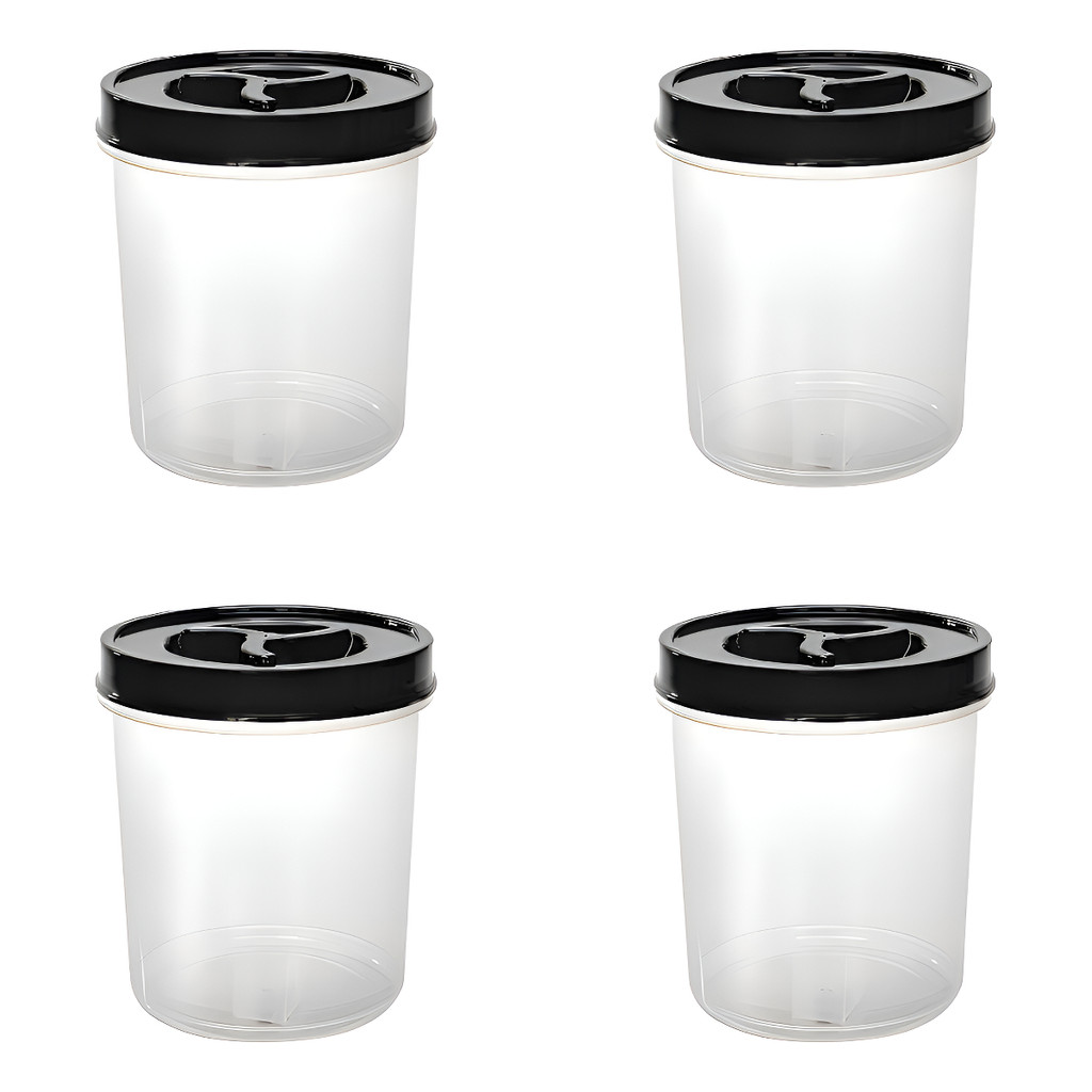 Pote Porta Alimento Mantimentos Tampa Rosca Kit 4 Unidades - Transparente em Oferta na Shopee