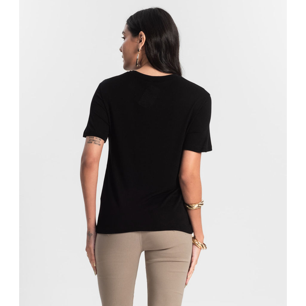 Detalhes do Blusa Visco Tricot Feminina Rovitex Preto