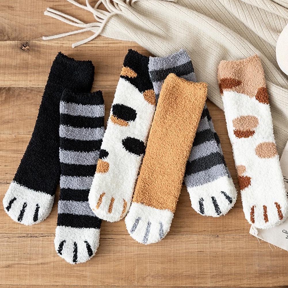 Meias De Pata De Gato Tubo Médio Chão Outono E Inverno Sono D2p4 em Oferta na Shopee