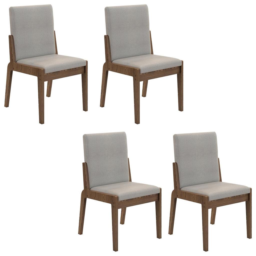 Conjunto de 4 Cadeiras Sinfonia com Estofado em Linho