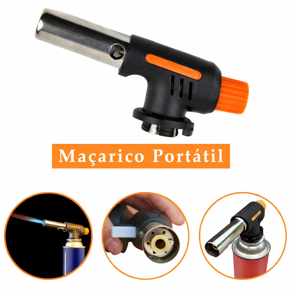 Maçarico Portátil Profissional Chama Ajustável Alta Potência