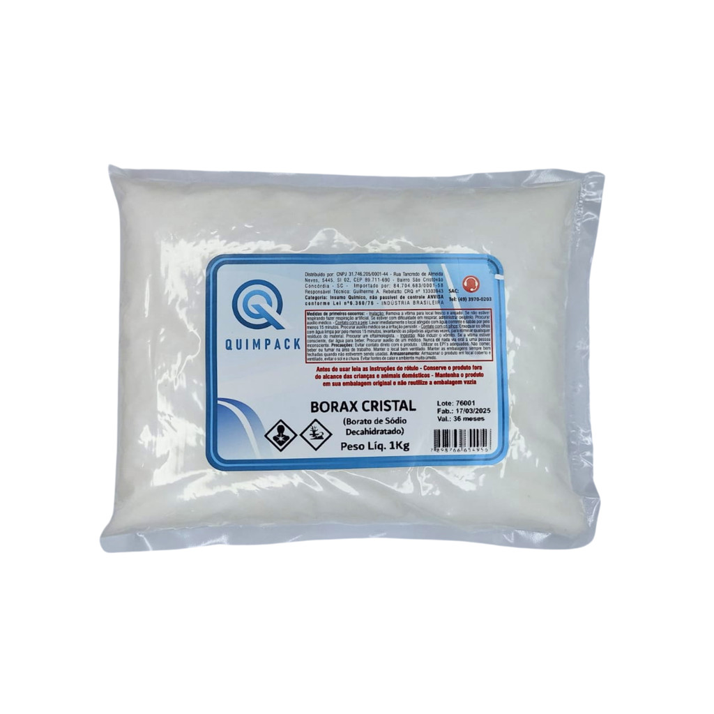 Kit C/5un Borax ( Borato De Sódio ) 99% Quimpack - pct c/1 Kg