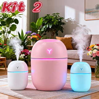 Kit 2 Umidificador de Ar Egg 200ml Difusor Aromaterapia LED Purificador Casa Escritório Escola em Oferta na Shopee