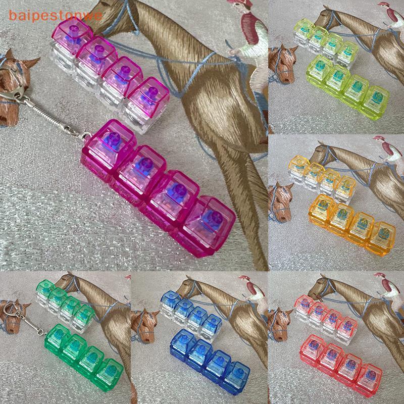 [baipestonwe] 4 Teclas Cor Clara Mecânico Teclado Eixo Testador LED Chave Alívio Do Estresse DIY Botão Keycap Chaveiro B