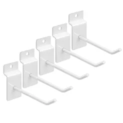 KIT 10 GANCHO PARA PAINEL CANALETADO COR BRANCO 10CM