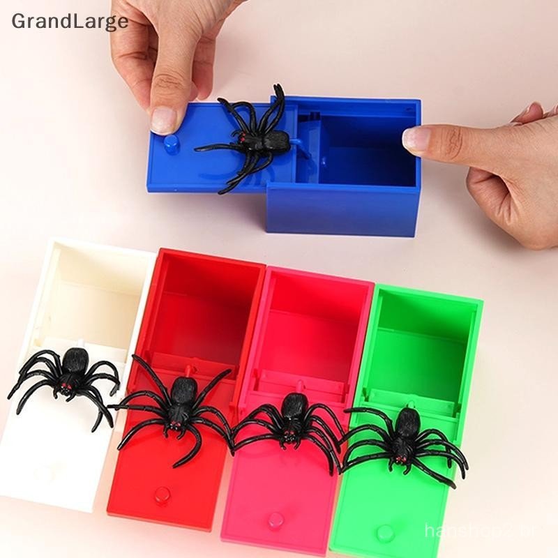 [GrandLarge] 1Pc Brincadeira Aranha Caixa De Susto Escondida No Caso Engraçado Brinquedo De Halloween Scarebox Truque Pi