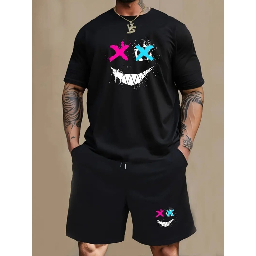 Camiseta e Bermuda Smile X Conjunto Camisa e Short Tectel