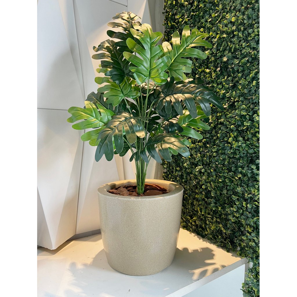 Planta Artificial Bananinha + Vaso Polietileno Cores em Oferta na Shopee