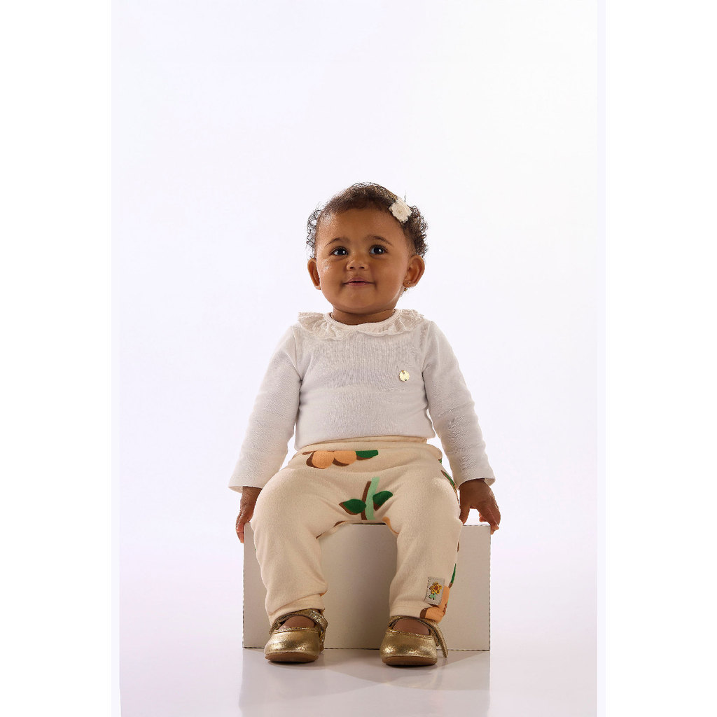 Body Bebê Suedine Gola Renda Up Baby