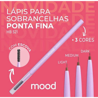 Lápis Para Sobrancelha Ponta Fina Alta Precisão Mood Ruby Rose HB521 - 0,1g em Oferta na Shopee