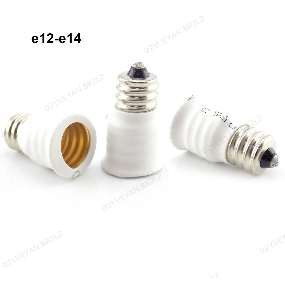 1/2/5 Pçs E12 Para E14 led Lâmpada Base Adaptador Conversor Suporte Da Conector De Tomada De Energia Branco BR2L2