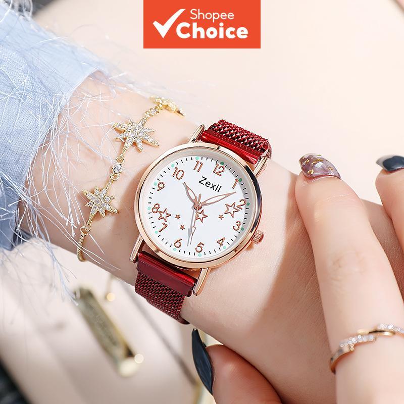 Primavera Floral Minimalista Ultra-Fino Relógio Feminino De Quartzo Elegante Estilo Ins Presente