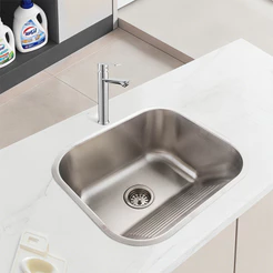 Cuba Inox Lavanderia Tanque Inox Moderno 3 Tamanhos Alta Durabilidade 43x37 / 44x44 / 55x45 CM
