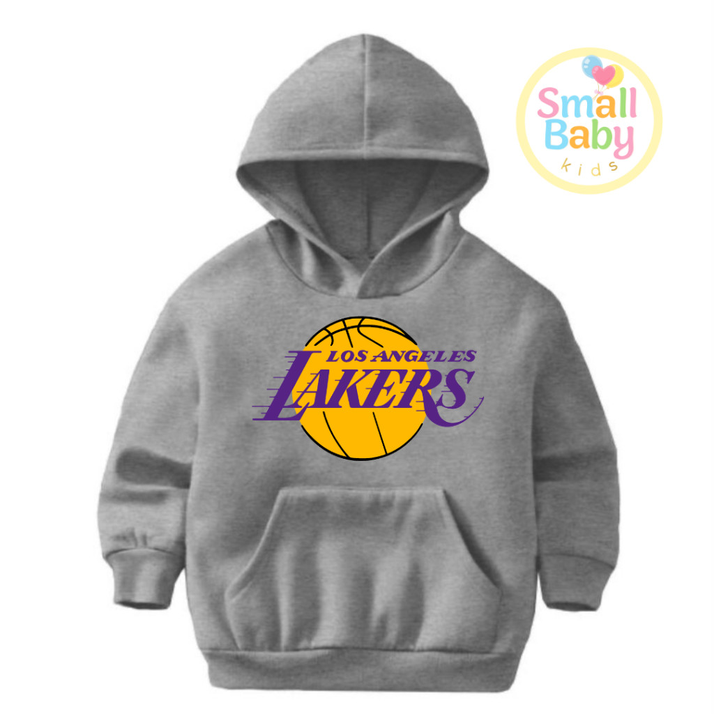 Moletom Infantil/ Juvenil Unissex Times de Basquete USA Los Angeles Lakers Blusa Canguru Capuz e Bolso Qualidade Premium