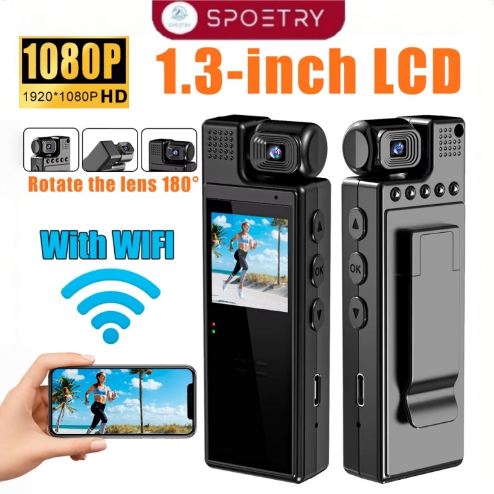 Câmera Ação Hd 1.3 Tela Lcd Pocket Wifi  Camera Gravador Giratório De Vídeo Fotográfico Esportivo Vlog