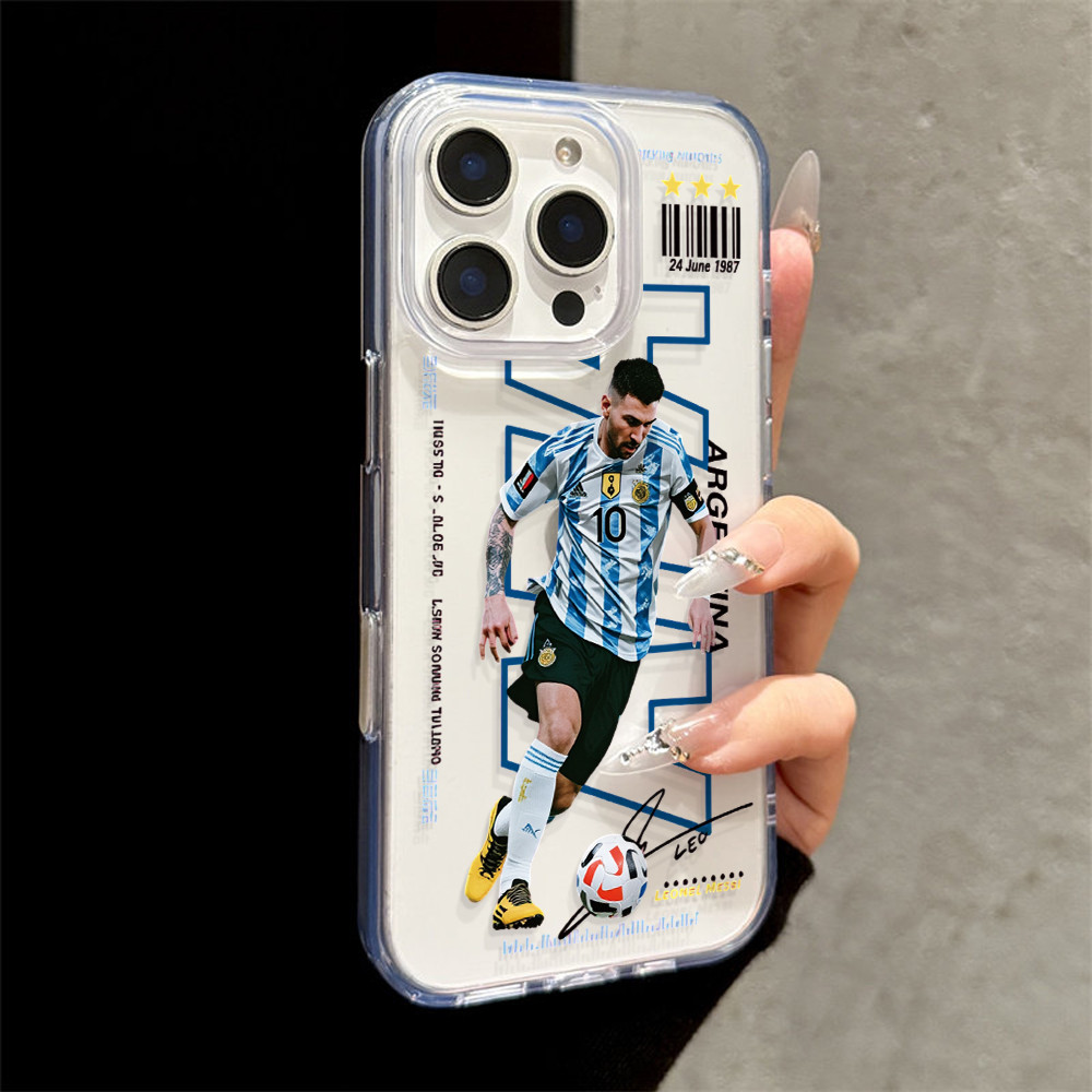Capa Capinha Para iPhone17 16 15promax plus 12 13 14 11 7+ 8+ XsMax com estampa de Messi Argentina Y01300