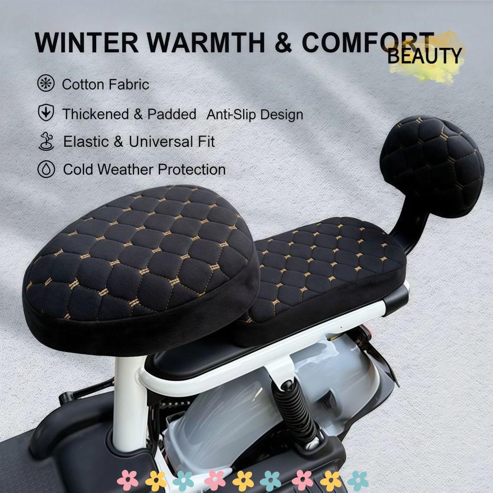 BEAUTYHOMEBR Conjunto De Almofada De Assento De Bicicleta Elétrica , Capa Scooter De Tecido De Pelúcia Universal , Quent
