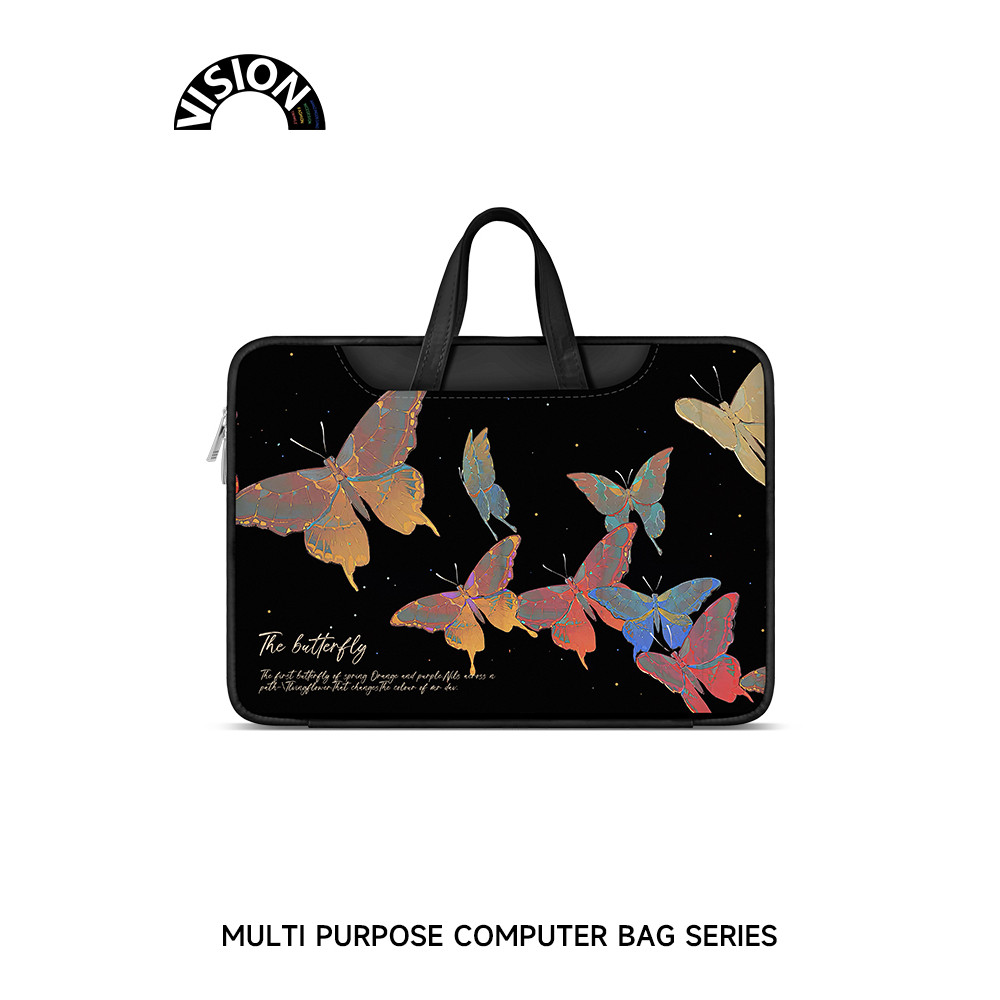 V-SION Ilustração Borboleta Bolsa para Laptop portátil adequada para Apple macbook 15: 20cm Shin-Chan air13.3 Huawei mat