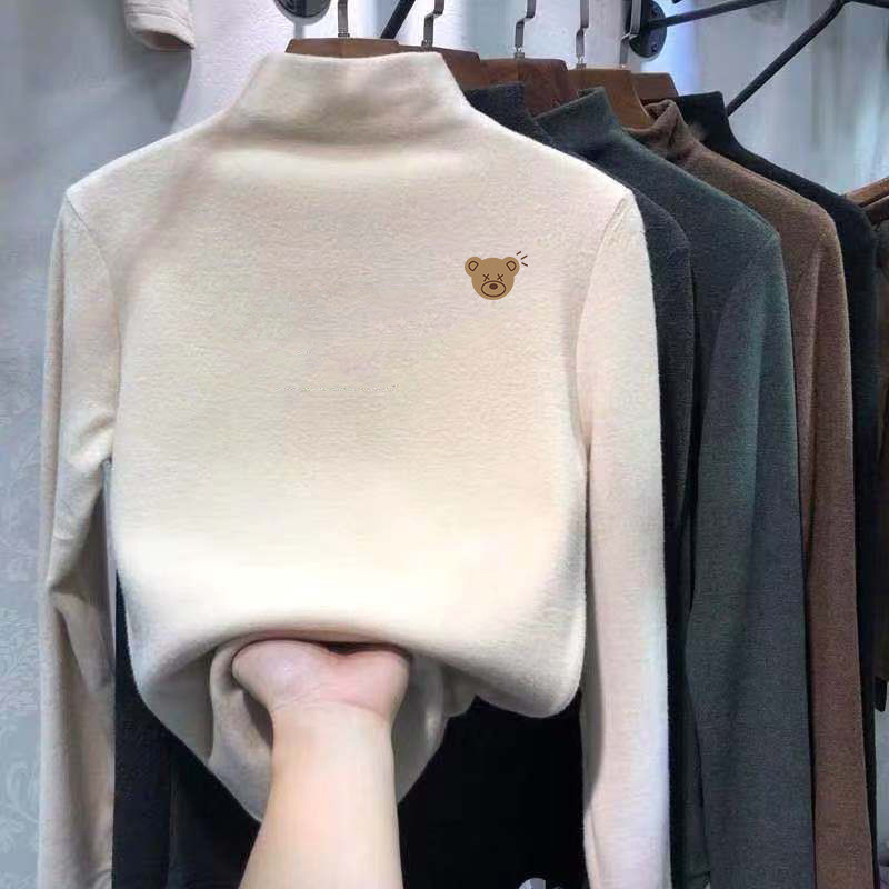 Camiseta Térmica Infantil de Manga Longa com Gola Alta para Meninos e Meninas, Estilo Novo Outono/Inverno 2025