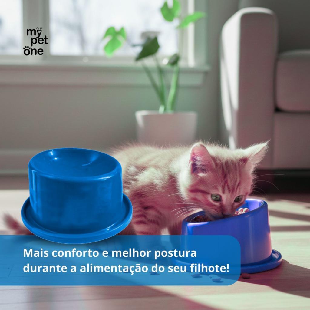Comedouro Gato Filhote Ergonômico 80ml Mypetone Azul · foto 2