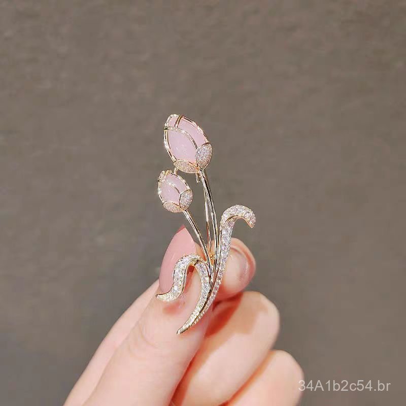 Broche mágico versátil e elegante que realça a cintura, broche de tulipa de alta qualidade e moderno para mulheres, broc
