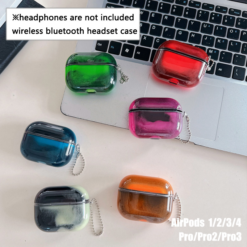 Moda Gradiente Tinta Luminosa Sem Fio Bluetooth Fone De Ouvido Caso Para airpods 1/2/3/4 pro pro2 pro3