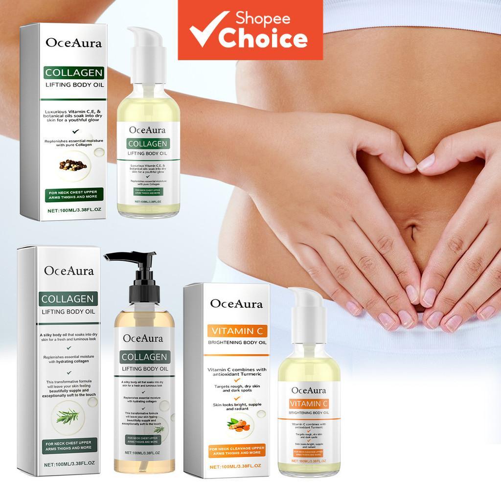 Óleo Corporal Firmador de Colágeno de 100ml com Glicerina e Butilenoglicol – Melhora a Elasticidade, Restaura o