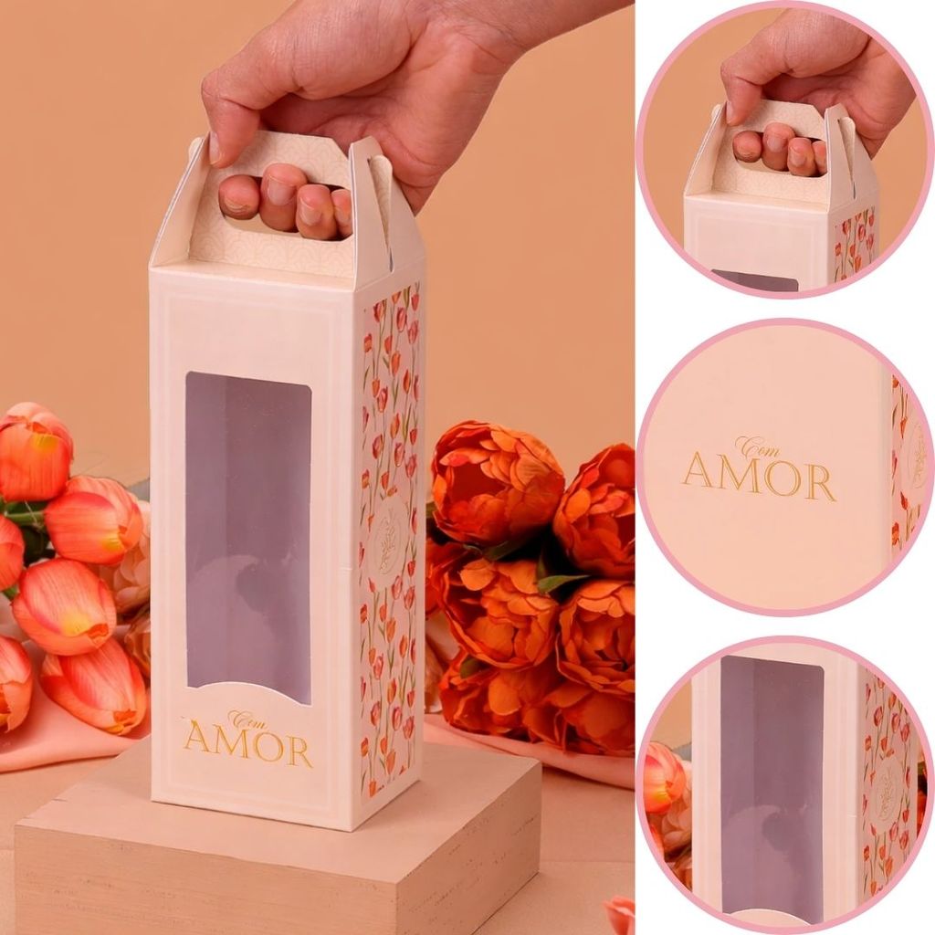 10 CAIXA PRESENTE 8X6X20CM TULIPAS 4983 ( DIA DAS MÃES JANGO 2026 ) OUTLET