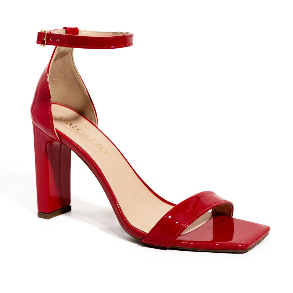Sandália Feminina Salto Bloco Bico Quadrado – 4 Cores – Elegante e Confortável