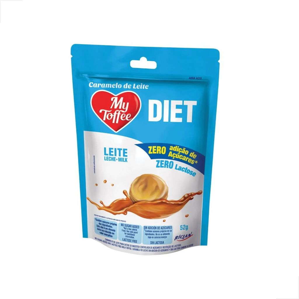 Bala de Caramelo Diet Zero Lactose My Toffee Riclan 52gr