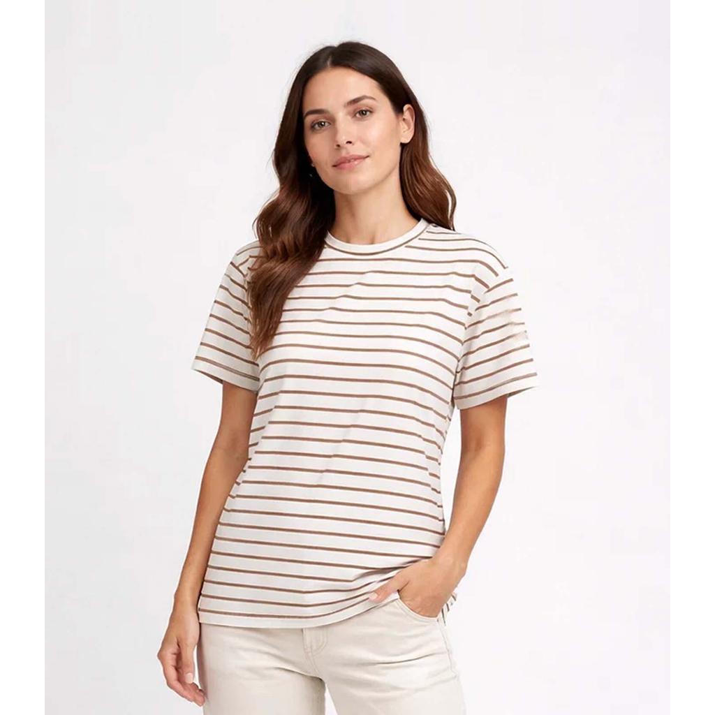 Camiseta Feminina Básica Infinita Cor Marrom em Oferta na Shopee