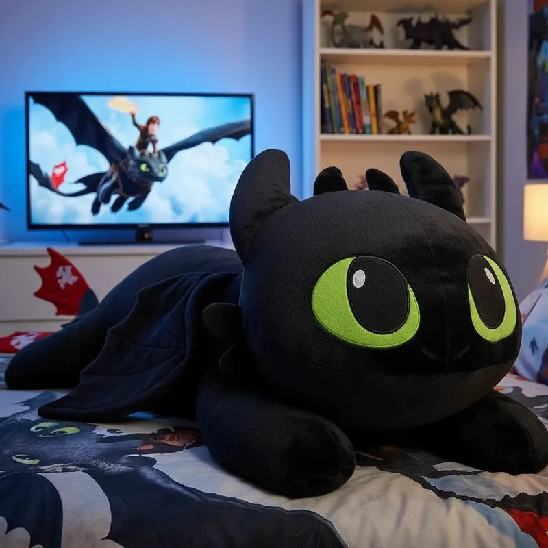 Pelúcia Gigante Banguela 110cm Xuxão Fúria da Noite Travesseiro Corpo Macio Antialérgico