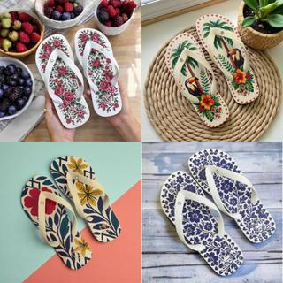 Kit 2 Chinelo Feminino, Leve Confortavel e Estilosa, Sandália Rasteirinha Floral Oferta Imperdível Conforto e Estilo