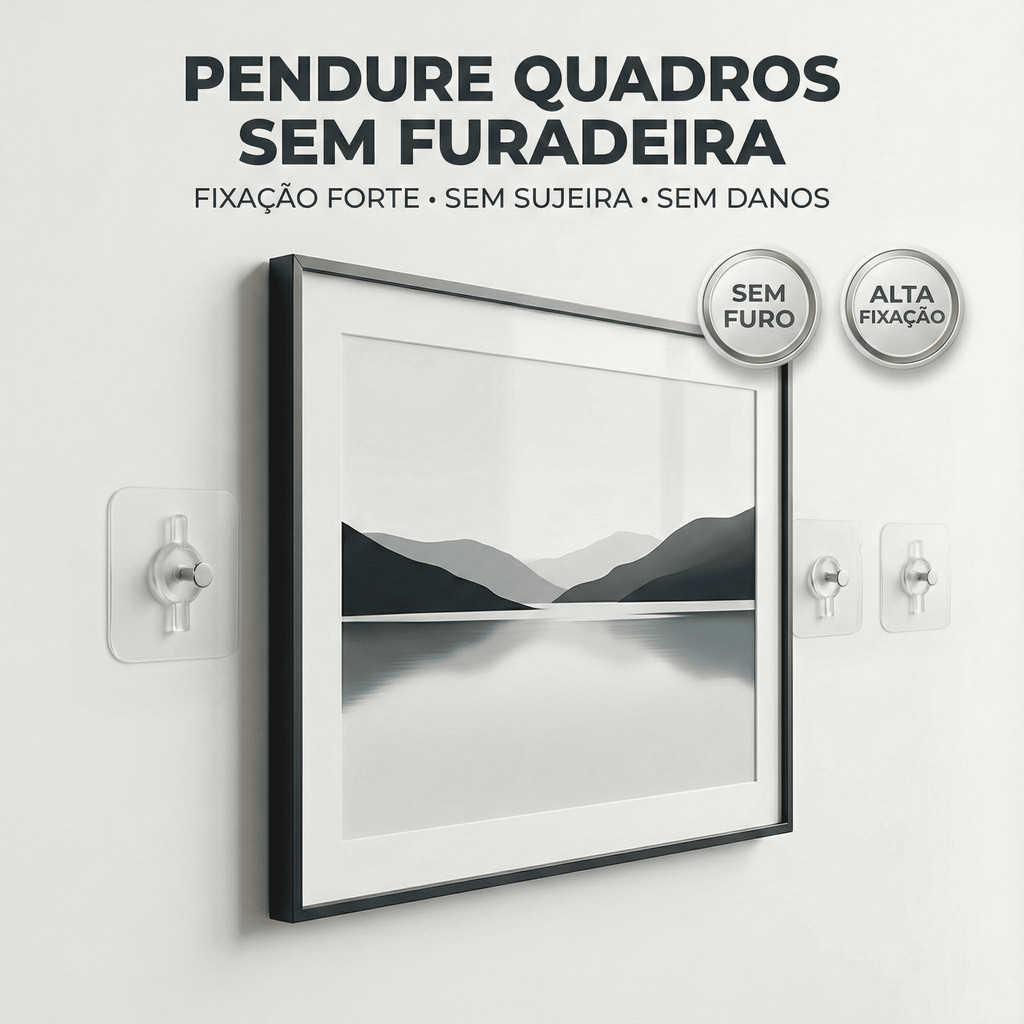 Kit 50 Adesivo de Fixação Sem Furo para Parede Suporte Forte Fácil de Colar em Oferta na Shopee