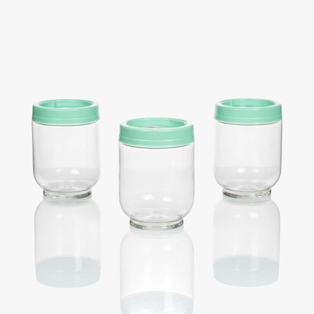 Kit 3 Porta Condimentos 380ml Verde Água Gire Trave Temperos Cozinha Design Moderno Eficiente