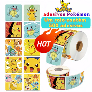 Rolo 500 Adesivos Pokémon Pikachu Stickers Mimo Para Clientes Lembrancinha Infantil Festa Escolar em Oferta na Shopee