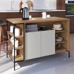 Mesa Bancada Ilha Industrial 2 Portas Jenny Mel Z54 - Mpozenato