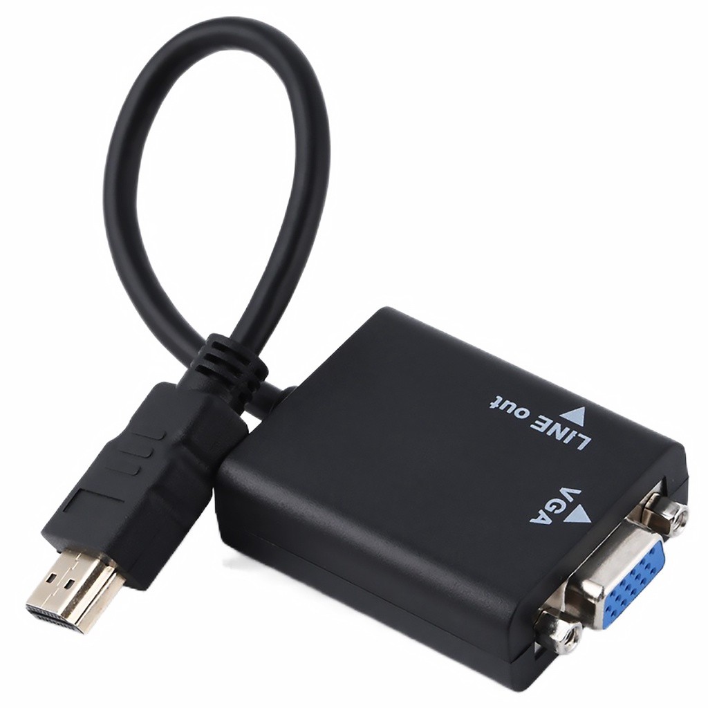 Adaptador HDMI para VGA com Áudio P2 Conversor 1080P Notebook PC Monitor Projetor