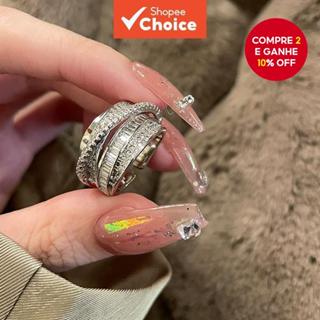 DREJEW Anel Zircon De Abertura Personalizado Indicador Versão Coreana De Jóias ins all-match em Oferta na Shopee