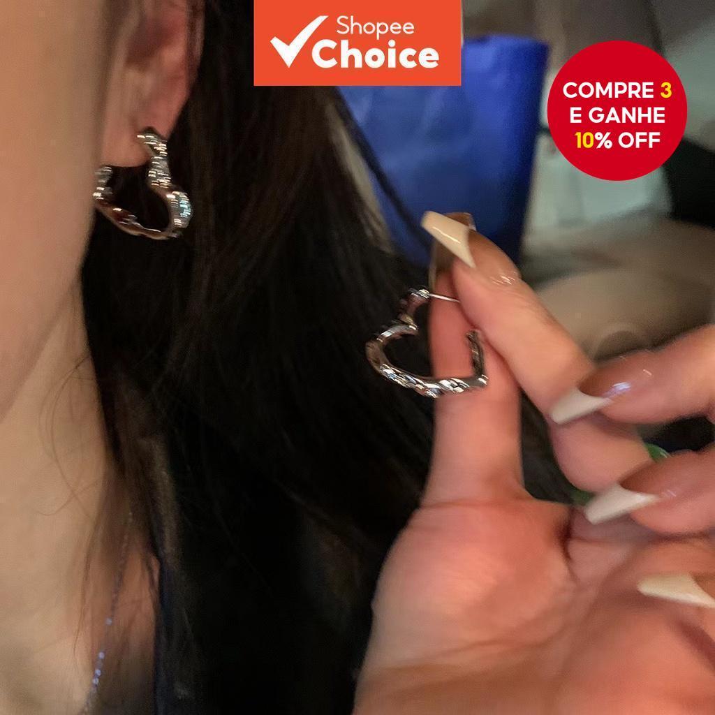Brincos de Amor Brincos de Nicho Brincos Femininos de Alta Moda Brincos Estudantis de Combinação Total em Oferta na Shopee