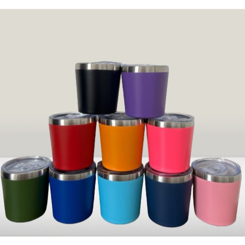 KIT Copo Térmico Caneca Aço Inox com tampa para Bedida Quente Frio Cerveja Café 260ml