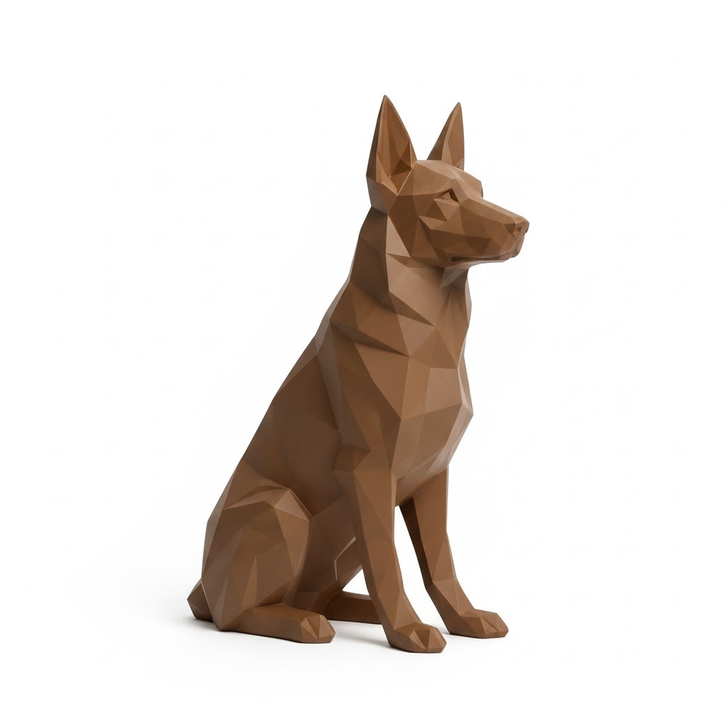 Cachorrinho Decorativo Geométrico Moderno para Decoração de Sala Escritório Estante Aparador e Ambientes Internos