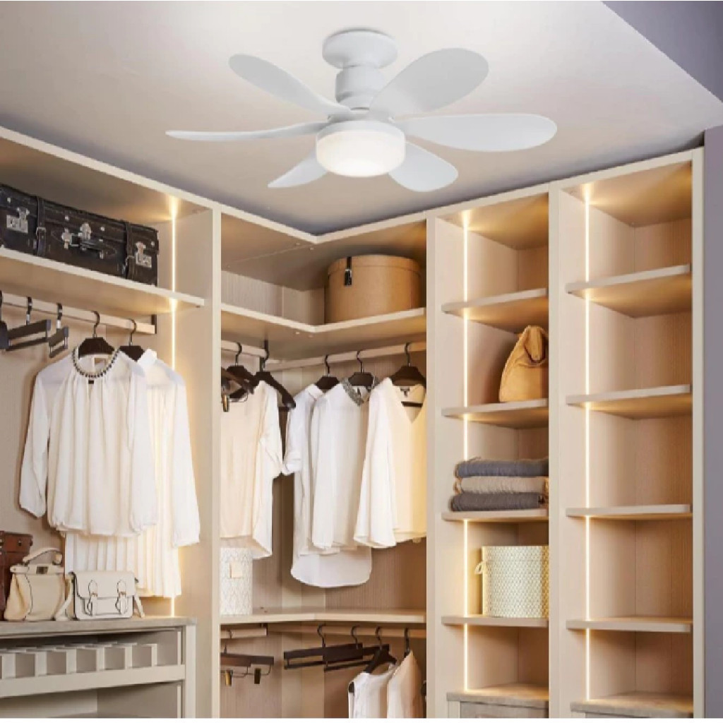 Ventilador de Teto com Luz Silencioso Controle Remoto Economica E27 Instalação Fácil LED Bivolt