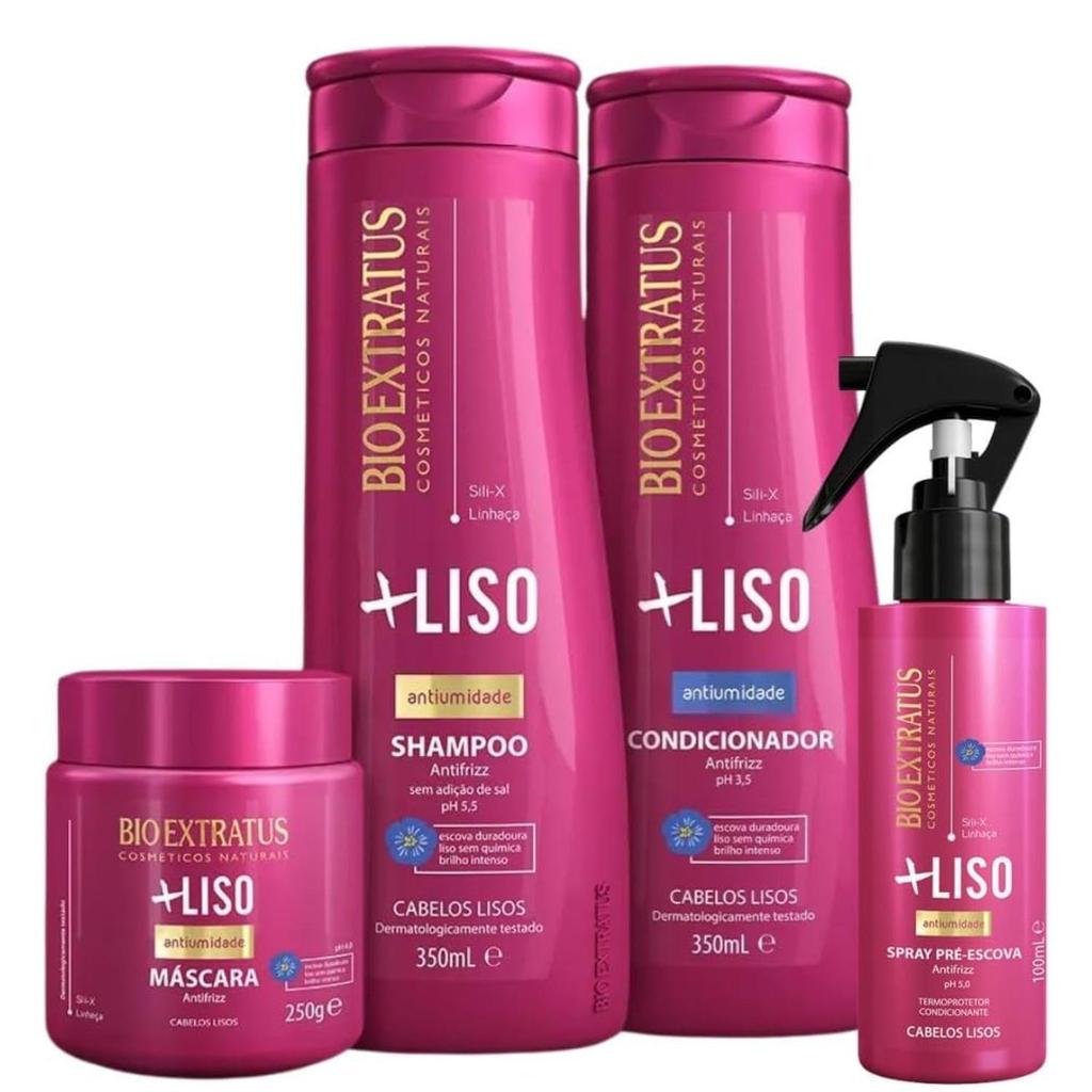 Kit Bio Extratus Mais Liso Pós Progressiva Hidrat 4 Produtos