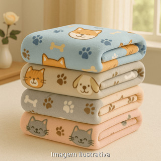 Pacote Manta Pet Cobertor Estampado ou Cor Lisa - Cachorro e Gato 1,00x0,90 em Oferta na Shopee