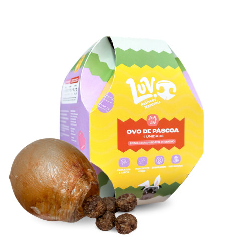 Ovo de Páscoa Pet Bexiga Bovina Recheada Para Cães - Luv